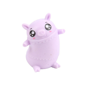 Nouveauté Jouet de décompression en forme de cochon à presser en TPR à rebond lent, boule anti-stress amusante - Product Image 5