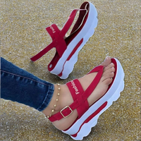 Sandales légères pour femmes grandes tailles, plateforme haute, talon compensé épais, chaussures d'été pour femmes