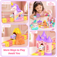 Zhorya Ensemble de Jeu de Construction DIY pour Enfants : Blocs de Construction en Plastique, Train Électrique sur Rail et Circuit de Voies