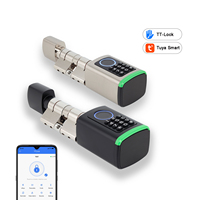Cerradura Inteligente para Puerta con Huella Dactilar, WiFi y Código, Resistente al Agua, para Hogar, Hotel o Apartamento, Compatible con Puertas de Madera/Acero/Vidrio Europeas