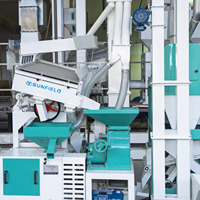 Machine à décortiquer le riz combinée automatique de 20 tonnes par jour, utilisation commerciale pour les agriculteurs, prix d'usine