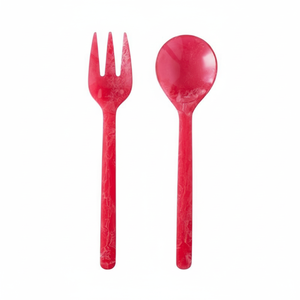 Precio al por mayor, utensilios de servidor de ensalada de resina de todos los tamaños, mango de resina esencial de cocina, cuchara para servir, tenedor, herramientas esenciales para ensalada - Product Image 1