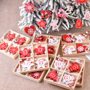 ESTICK Décorations de Noël modernes en bois, artisanales et écologiques, arbre de Noël, renne, flocon de neige, Père Noël, ange - Product Image 1