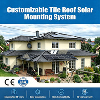 Kit complet de montage solaire pour toiture en tuiles, crochets et rails durables en acier inoxydable pour l'installation de panneaux photovoltaïques résidentiels