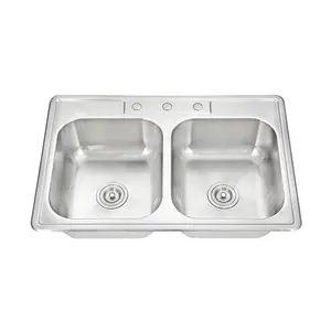 Bồn rửa nhà bếp với drainboard Top Mount trang trại thép không gỉ 18 Máy đo Bát duy nhất hình chữ nhật SUS 304, 201