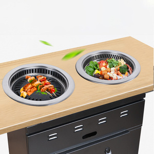 Gourmet personalizado coreano integrado en Combo Cocina <span class=keywords><strong>de</strong></span> Inducción <span class=keywords><strong>olla</strong></span> caliente barbacoa eléctrica <span class=keywords><strong>parrilla</strong></span> juego <span class=keywords><strong>de</strong></span> mesa <span class=keywords><strong>para</strong></span> restaurante Buffet - Product Image 1