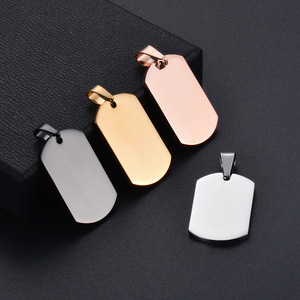 La superficie liscia del pendente in bianco dell'acciaio inossidabile dello specchio può essere incisa 18x30mm ciondolo personalizzato della foto - Product Image 4