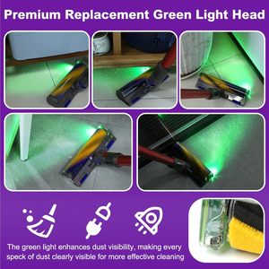 Tête de nettoyage de remplacement compatible avec les aspirateurs sans fil <span class=keywords><strong>V8</strong></span> V10 V15, accessoire brosse pour sols durs avec lumière optique LED verte - Product Image 5