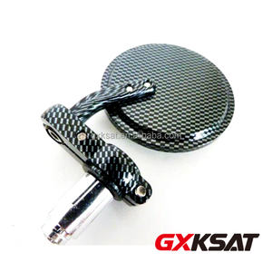 Espejo Retrovisor CNC para Motocicleta <span class=keywords><strong>Cafe</strong></span> <span class=keywords><strong>Racer</strong></span>, Estilo Vintage Redondo, Espejo Lateral de Carbono - Product Image 2