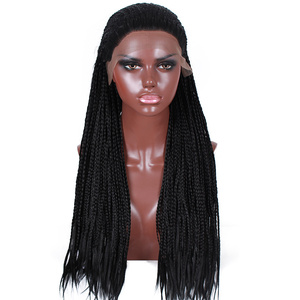 Perruques synthétiques QD Rapunzel Lace Front, cheveux à tresser, dentelle transparente, densité 250%, résistantes à la chaleur, petite taille, vente en gros - Product Image 1