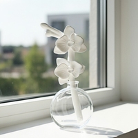 Diffuseur d'huiles essentielles en plâtre parfumé à la fleur de porcelaine céramique, flacon en verre de 100 ml, parfum d'ambiance pour la maison