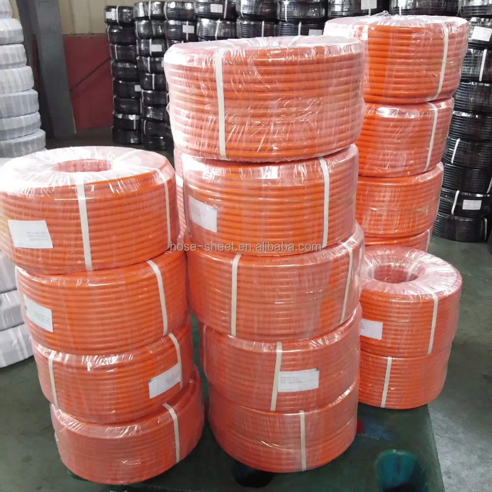 WANFLEX Shandong Hochfeste Faser-Baumwollgarn-Zöpfe Flexibler 8 mm 5/16 Zoll NBR-Gummi öl beständiger orange farbener LPG-Schlauch
