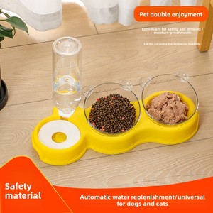 पानी डिस्पेंसर के साथ स्वचालित कुत्ते और बिल्ली डबल बाउल पालतू पशु फीडर एक टुकड़ा डिजाइन मुक्त शिपिंग - Product Image 2