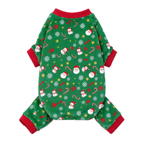 Ensemble de vêtements pour animaux de compagnie de Noël vert, vêtements en polaire pour chien, tenue pour chiot, vêtements d'hiver pour les fêtes