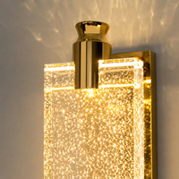 Applique murale longue élégante en cristal à bulles avec source de lumière LED pour restaurant et éclairage d'ambiance