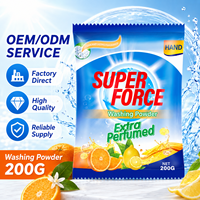 Deterjen Bubuk Cuci Pakaian Ramah Lingkungan Busa Melimpah 200g 500g Grosir Bahan Baku OEM Pemutih & Pelembut
