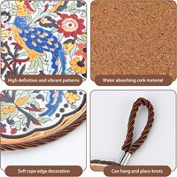 Sous-plat rond écologique en céramique avec motif Mandala et design personnalisé à vendre