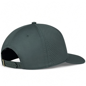 Wholesale Laser Cut Perforated Baseball Cap Custom Logo Quick‑Dry Performance Fabric 5 Panel Structured Unisex Golf Sports <b>Hat</b> - Product Image 3