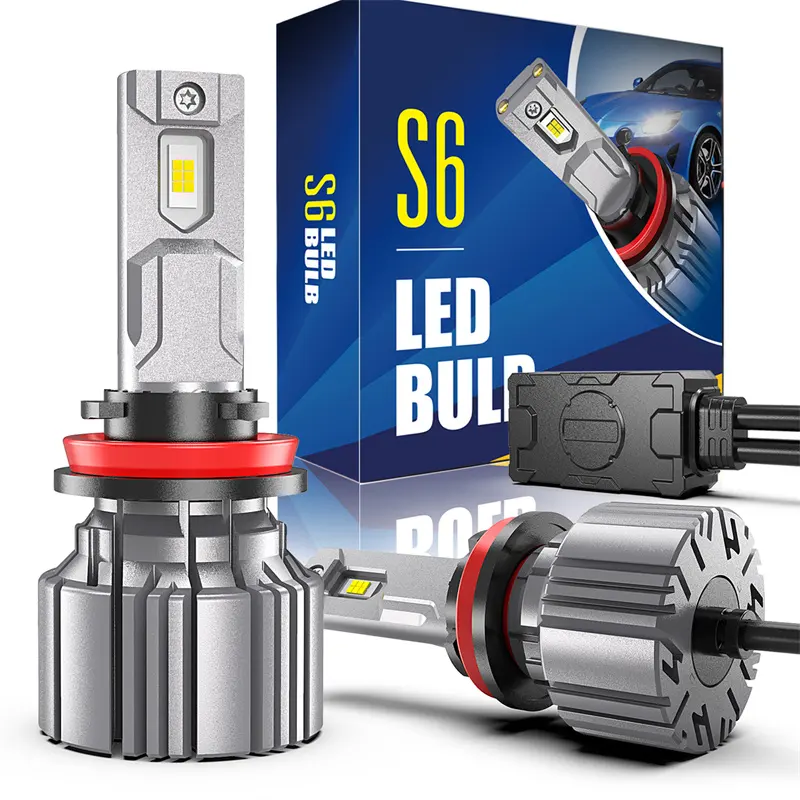 S6 H8 H11 HB4 9006 PTF Fanless Led Light Bulb Fog Light Bulb 60W Copper Tube Heat Dissipation 6000K 2PCS 12V