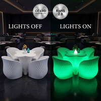 Ensemble de meubles lumineux LED modernes pour bar, table et chaises imperméables pour événements nocturnes en plein air - Prix direct usine