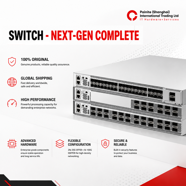 New Cisco C9500-24Y4C-E Cisco Catalyst 9500 Series Managed Ethernet Switch 24 1/10/25 Gigabit Ethernet SFP28 Fiber Ports Managed