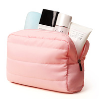 Voyage Portable matelassé Nylon maquillage sac léger extérieur toilette Quilting organisateur pochette cosmétique sac pour les femmes