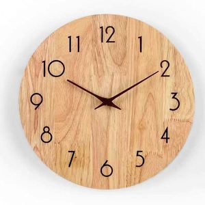 Wholesale Simple Style Home Living Room Decorative Wood Silent Round World Time Nordic Wall <b>Clock</b> Simple Creative Home Decor Art - Product Image 1
