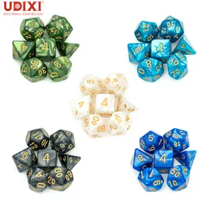 Udixi poliedrico plastica acrilico RPG d & d Dungeons and Dragons logo personalizzato marmorizzato Set di dadi economici