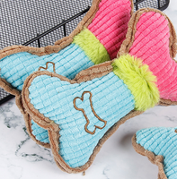 Jouet en peluche pour chat et chien, résistant aux morsures, avec son, en forme d'os de maïs, broderie créative, nouveauté promotionnelle