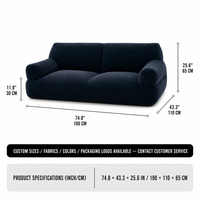 Niedriger Mindestbestellwert: Sitzsack-Sofa-Set, komprimierter Bodenstuhl, verpackt, minimalistisches, großes Doppelkissen-Möbelstück für die Familien-Lounge im Innenbereich