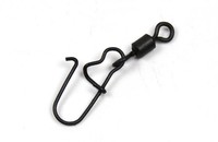 Konektor Swivel Pancing Ikan Mas dengan Snap Berkualitas Warna Hitam Doff, Perlengkapan Pancing Ikan Mas Ronnie Rig