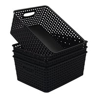 Caixas de Armazenamento Plásticas em Várias Cores, Cestos Organizadores para Cozinha, Escritório, Banheiro, Brinquedos e Casa