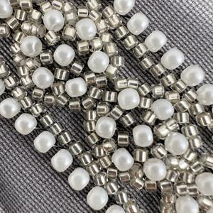 Kustom Obral Besar Renda Renda Renda Trim Mutiara Manik-manik Renda Potong Pita Kain untuk Gaun - Product Image 2