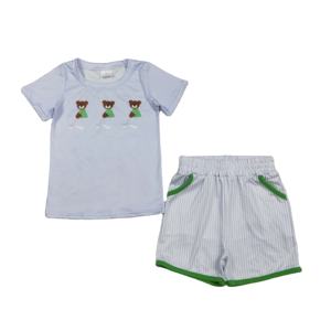 Conjuntos de Ropa para Niñas RTS Primavera Otoño, Pantalones Cortos Casuales Transpirables con Estampado de Oso Golfista, 95% Algodón 5% Elastano, Nuevos Estilos - Product Image 1