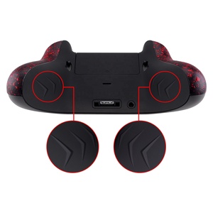 Kit de mise à niveau pour manette Xbox One S X - Coque arrière texturée rouge repensée, poignées noires texturées et interrupteur FlashShot Hair Trigger Stop - Product Image 5