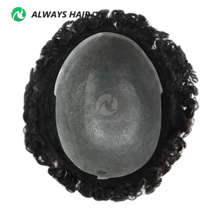 Perruque <span class=keywords><strong>Afro</strong></span> Bouclée 4 mm 6 mm 8 mm 10 mm 12 mm 0.12-0.14 mm en Cheveux Humains Indiens Véritables pour Hommes Noirs - Product Image 2