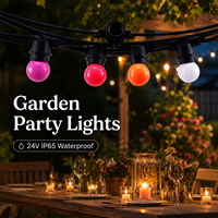 24V IP65 Wasserdichte G50 LED-Globus-Lichterkette für Außenbereich, Bunte Glühbirnen-Girlande, Verbindbare Terrassen-, Garten-, Party- und Feiertagsdekoration