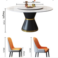 Fabrikpreis Einfaches Design Gesinterter Stein Esstisch-Set mit 6 Stühlen Runder Esstisch und Stuhl-Set zum Verkauf