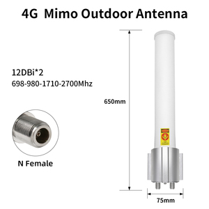 IP67 a prueba de agua 698-2700MHz 10km de alta ganancia 4G mimo Antena de fibra de vidrio exterior con conector hembra n * 2 - Product Image 4