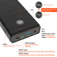 Batterie Li-Ion 18650 de 10,95 V 7000 mAh à haut rendement, pack de batteries 45 W à charge rapide pour projecteur portable et vêtements chauffants