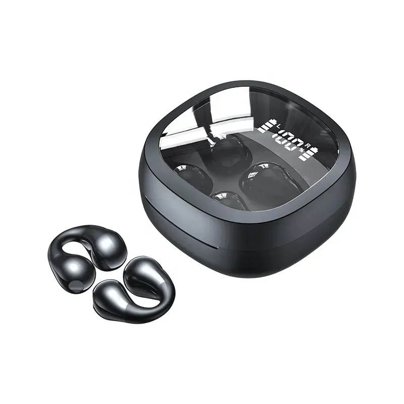 Jr01 tws קליפ האוזן האלחוטית earhook תצוגה דיגיטלית hifi קול מיני אוזניים מיני אוזניות