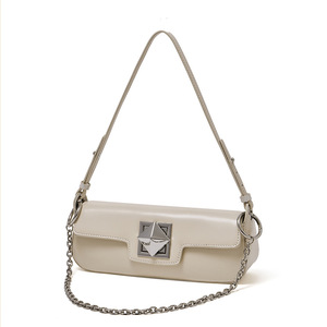 2026 New Women's Genuine Leather Underarm Shoulder <b>Bag</b> <b>Small</b> Fashion Crossbody with Chains Lightweight Adjustable Strap - Product Image 6