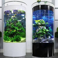 Europäisches Rundes Ökologisches Glas-Acryl-Fischtank-Aquarium mit Maßgefertigtem Bodenfilter für Große Wohnräume im Europäischen Stil