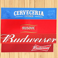 Caoutchouc personnalisé meilleure vente goutte à goutte PVC tapis de déversement doux marque bar tapis pour l'Espagne Tripel Karmeliet Glendullan Clear Creek
