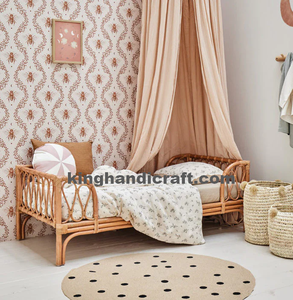 Cuna de mimbre natural de lujo para bebés recién nacidos con cojín extraíble y diseño bohemio moderno - Product Image 4