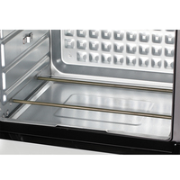 Four à friture à air chaud électrique en acier inoxydable 25L 1650W avec circulation d'air chaud et porte vitrée double couche pour camping-car et usage familial
