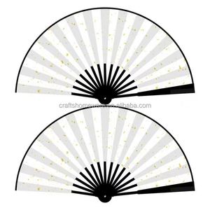 Abanico de mano premium de 33 cm para invitados de boda, con mango de plástico resistente, bambú pintado, estilo cesta de flores, decorativo, artesanal, recuerdo. - Product Image 4