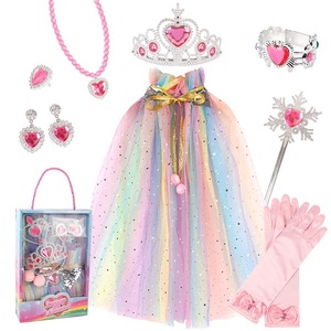 2026 Hot Sale Fancy Kids Princess Cloak <strong>Queen</strong> Cape With Accessories Birthday Party Gift Set - Product Image 2