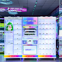 Distributeur de Prémiers à LED Colorés 50 Grilles, Équipement de Distribution de Petits Jouets et Souvenirs pour Salles d'Arcade et Centres de Jeux