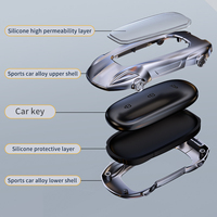 Pour Li Auto L7 L8 L9 Supercar de luxe, coque de protection de clé à distance en alliage de zinc et silicone